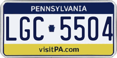 PA license plate LGC5504