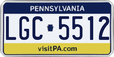 PA license plate LGC5512
