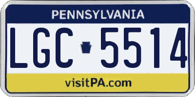 PA license plate LGC5514