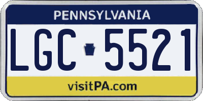 PA license plate LGC5521