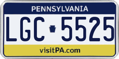 PA license plate LGC5525
