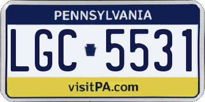 PA license plate LGC5531