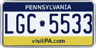 PA license plate LGC5533