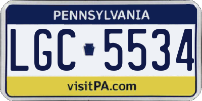 PA license plate LGC5534