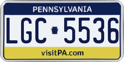 PA license plate LGC5536