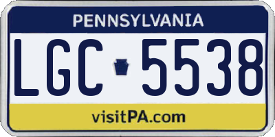 PA license plate LGC5538