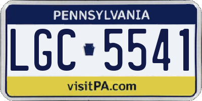 PA license plate LGC5541
