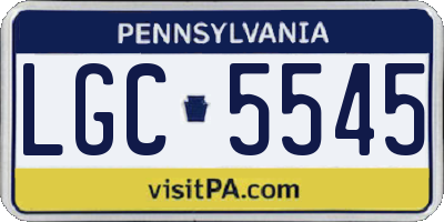 PA license plate LGC5545