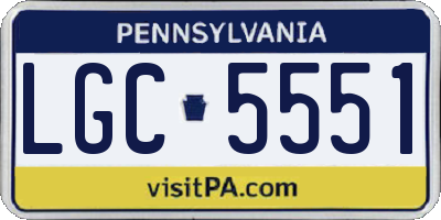 PA license plate LGC5551