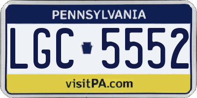 PA license plate LGC5552