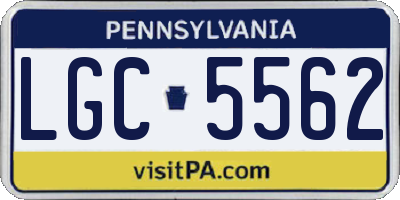 PA license plate LGC5562