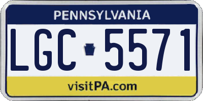 PA license plate LGC5571