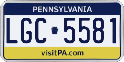 PA license plate LGC5581