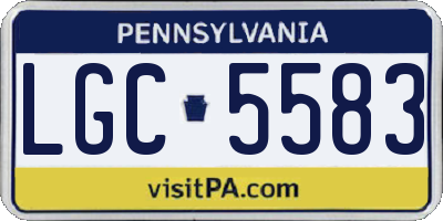 PA license plate LGC5583