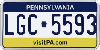 PA license plate LGC5593