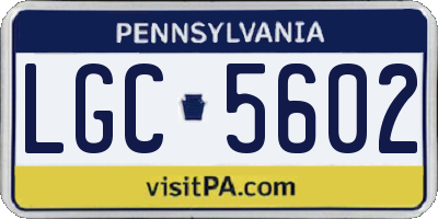 PA license plate LGC5602
