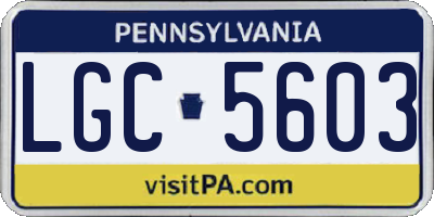 PA license plate LGC5603