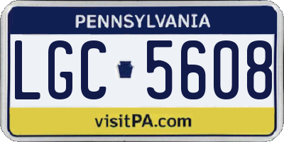 PA license plate LGC5608