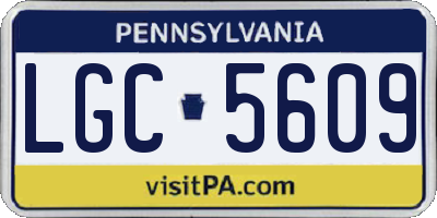 PA license plate LGC5609
