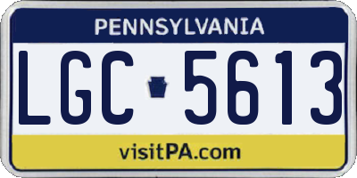 PA license plate LGC5613