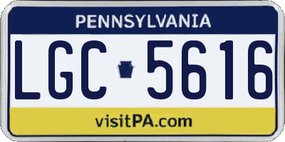 PA license plate LGC5616