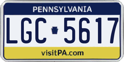PA license plate LGC5617