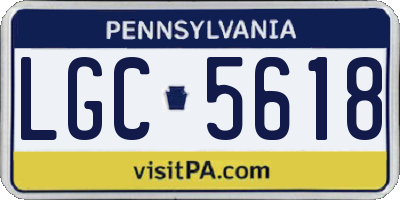 PA license plate LGC5618