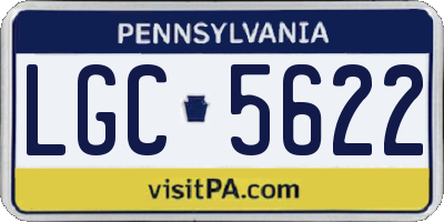 PA license plate LGC5622