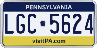 PA license plate LGC5624