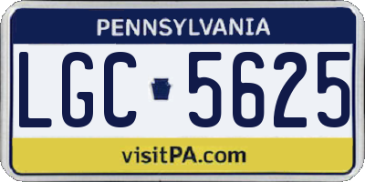 PA license plate LGC5625