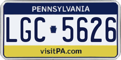 PA license plate LGC5626