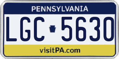 PA license plate LGC5630
