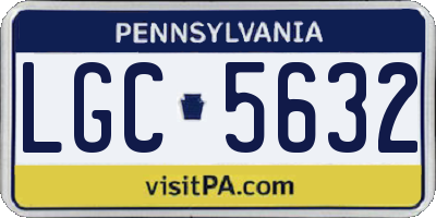 PA license plate LGC5632
