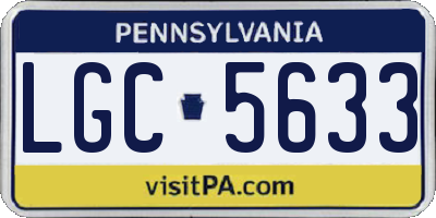 PA license plate LGC5633