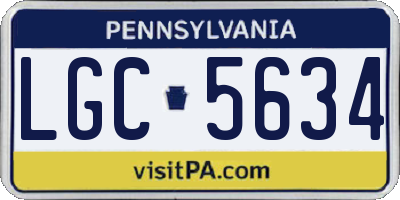 PA license plate LGC5634
