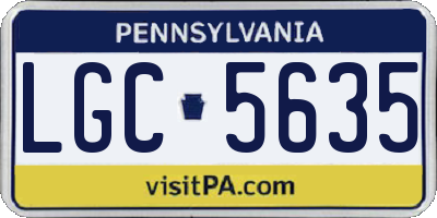 PA license plate LGC5635