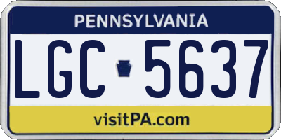 PA license plate LGC5637
