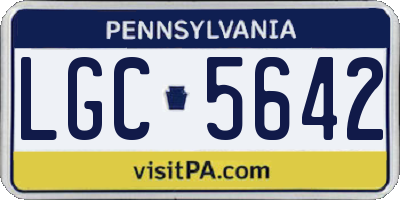 PA license plate LGC5642