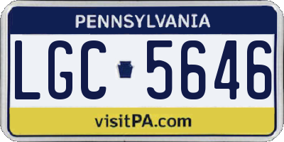 PA license plate LGC5646