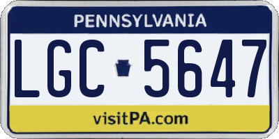 PA license plate LGC5647