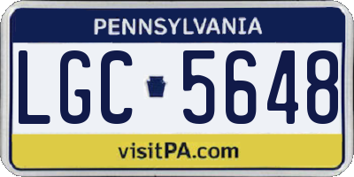 PA license plate LGC5648