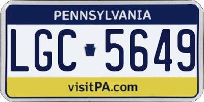 PA license plate LGC5649