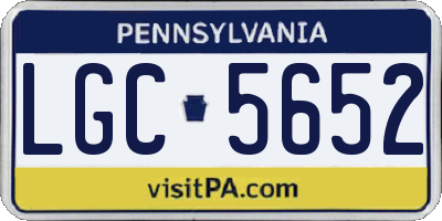 PA license plate LGC5652
