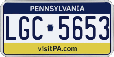 PA license plate LGC5653