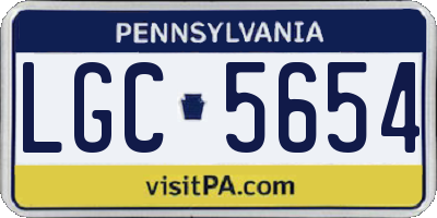 PA license plate LGC5654
