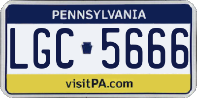 PA license plate LGC5666