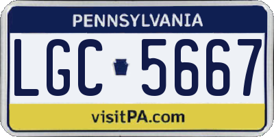 PA license plate LGC5667