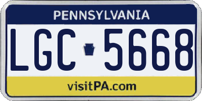 PA license plate LGC5668
