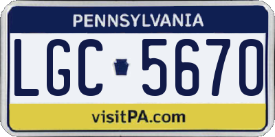 PA license plate LGC5670