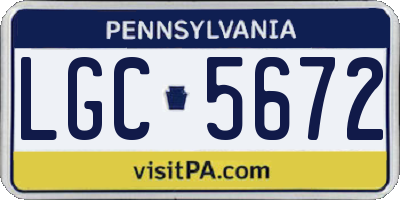 PA license plate LGC5672